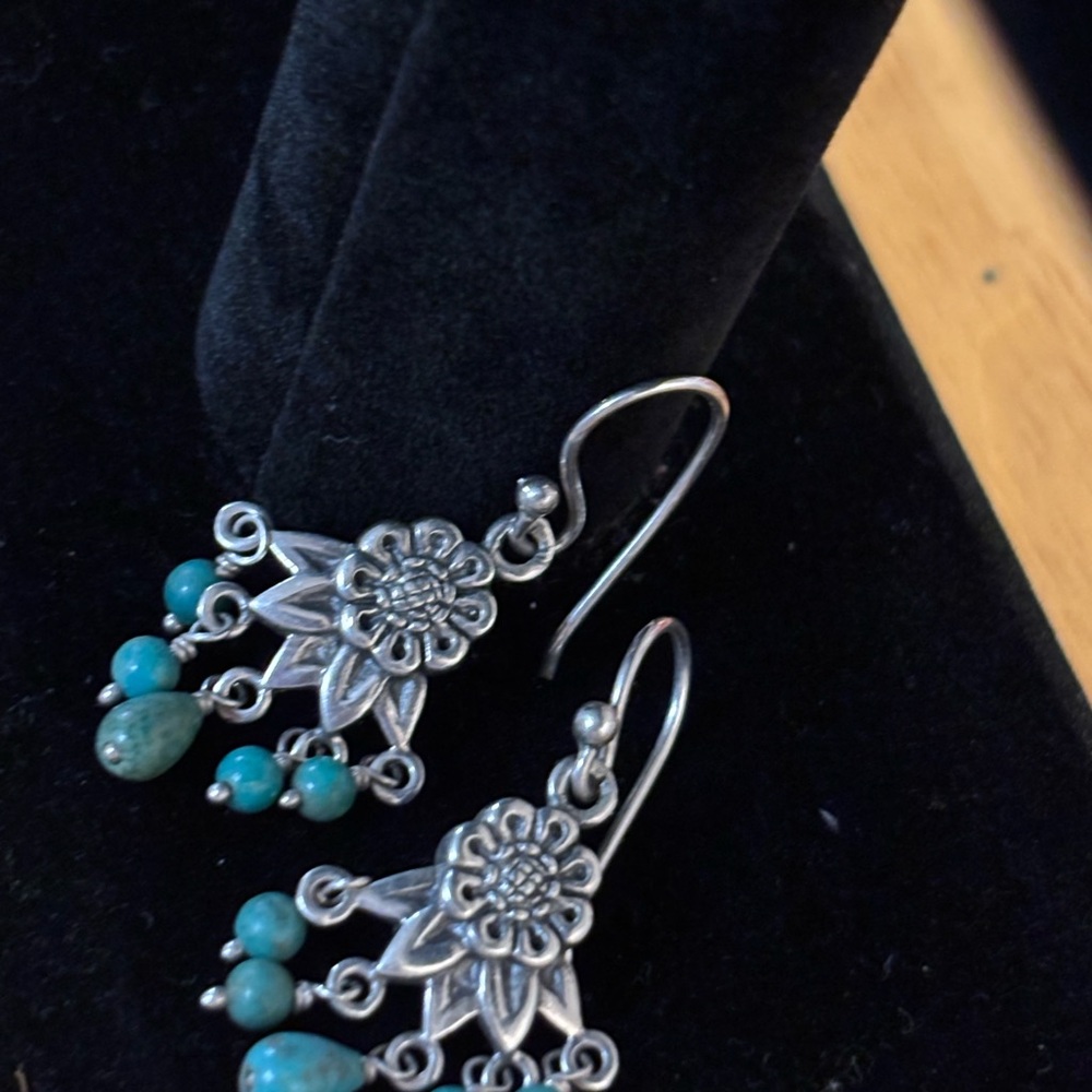Elegant 925 and Turquoise Earrings